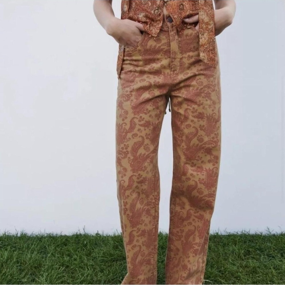 Zara Paisley Wide Leg Pants